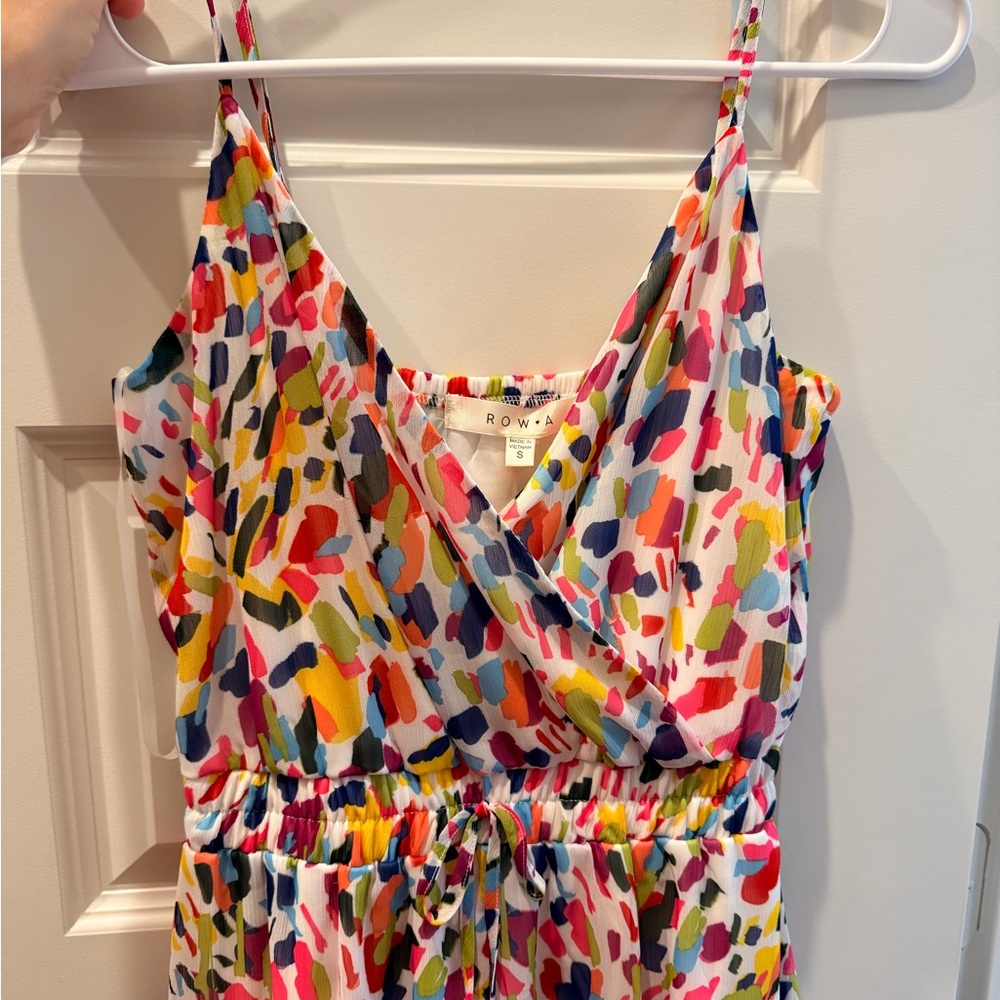 Women Colorful Print Romper, Small